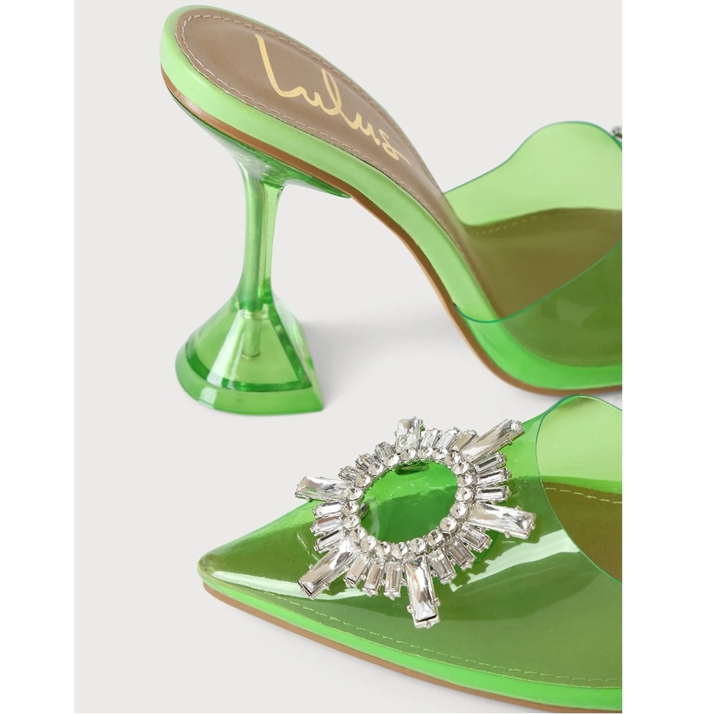 Lulu’s Midnight Lime Pointed-Toe Heels Size 7.5 NWOB - Picture 4 of 6